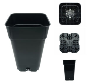 Square plastic pots for cultivation by Murgiplast