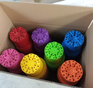 Set of colorful Murgiplast pots