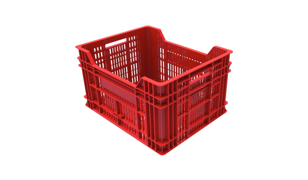 Caja agrícola multiuso 50x40x27 roja de plástico de Murgiplast
